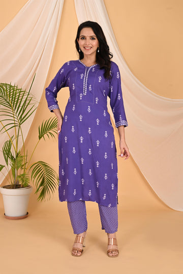 Purple kurta set