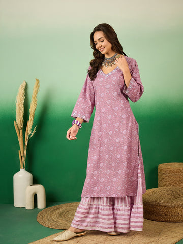 Cotton Kurta Sharara Set