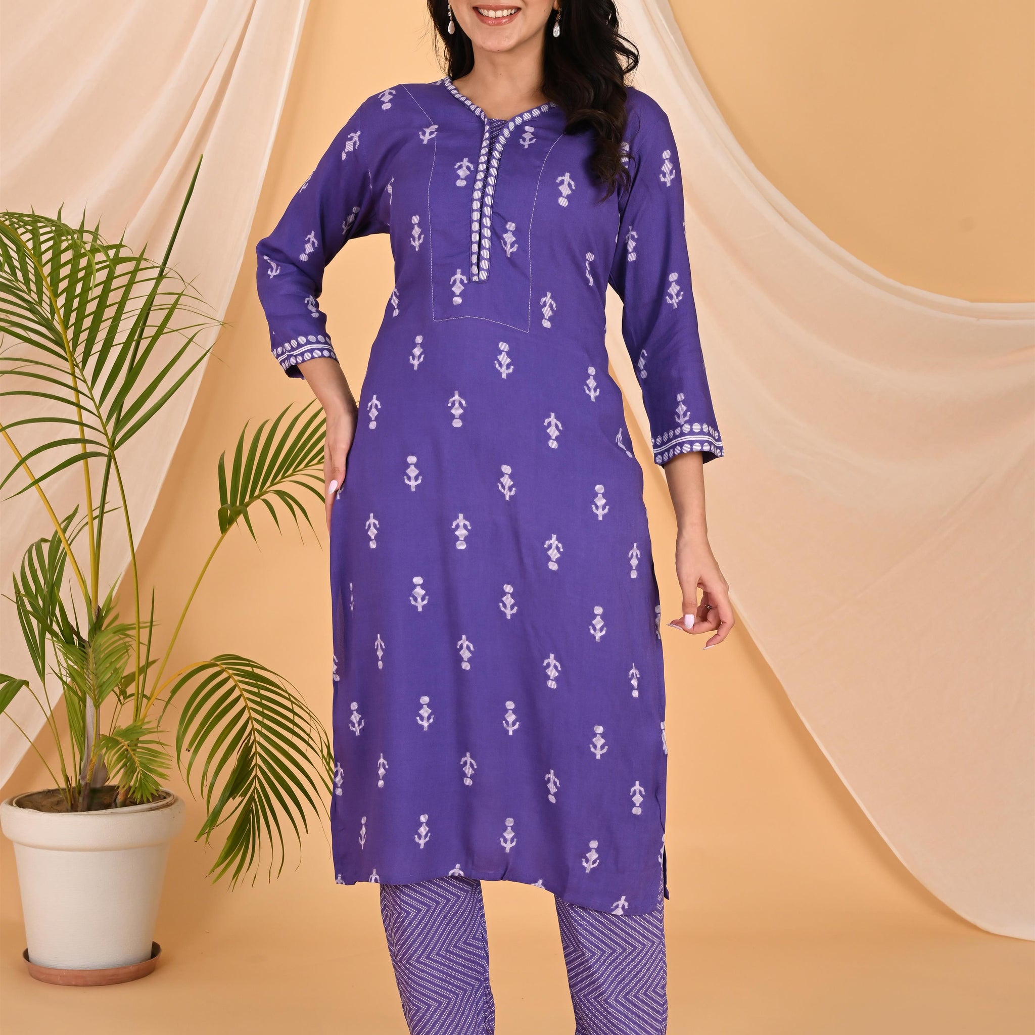 Purple kurta set