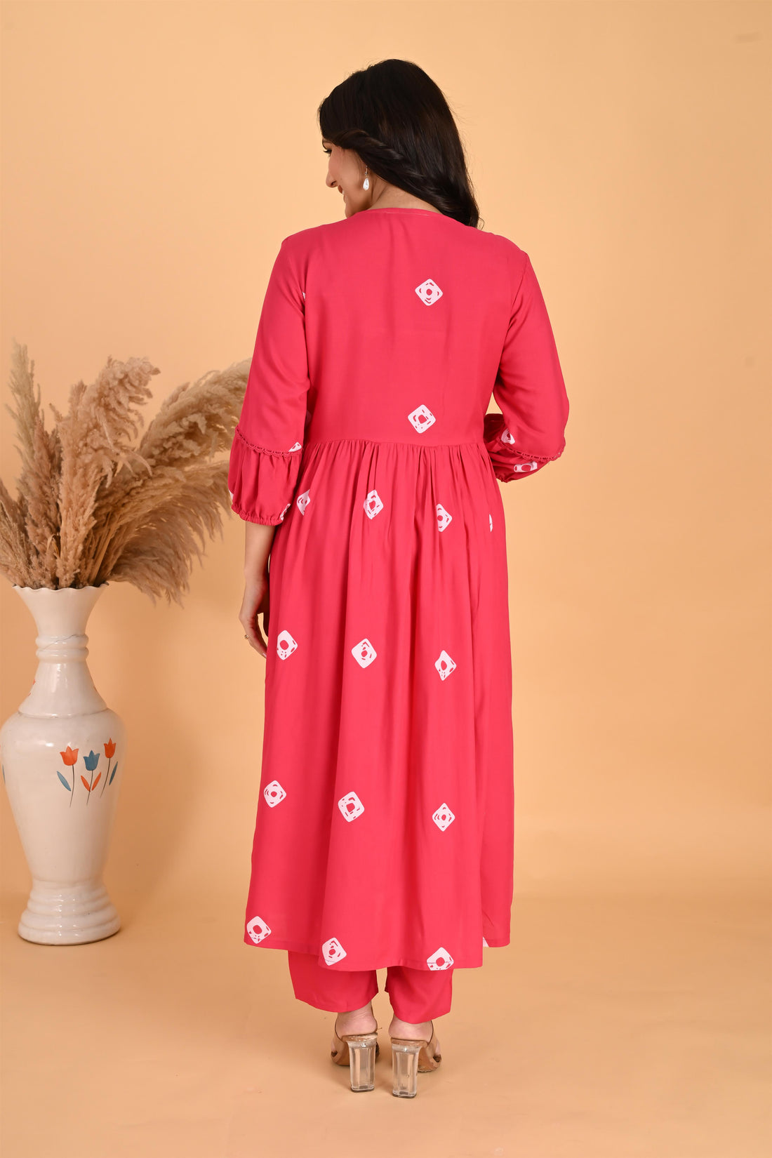 Pink Hathi embroidery kurta set