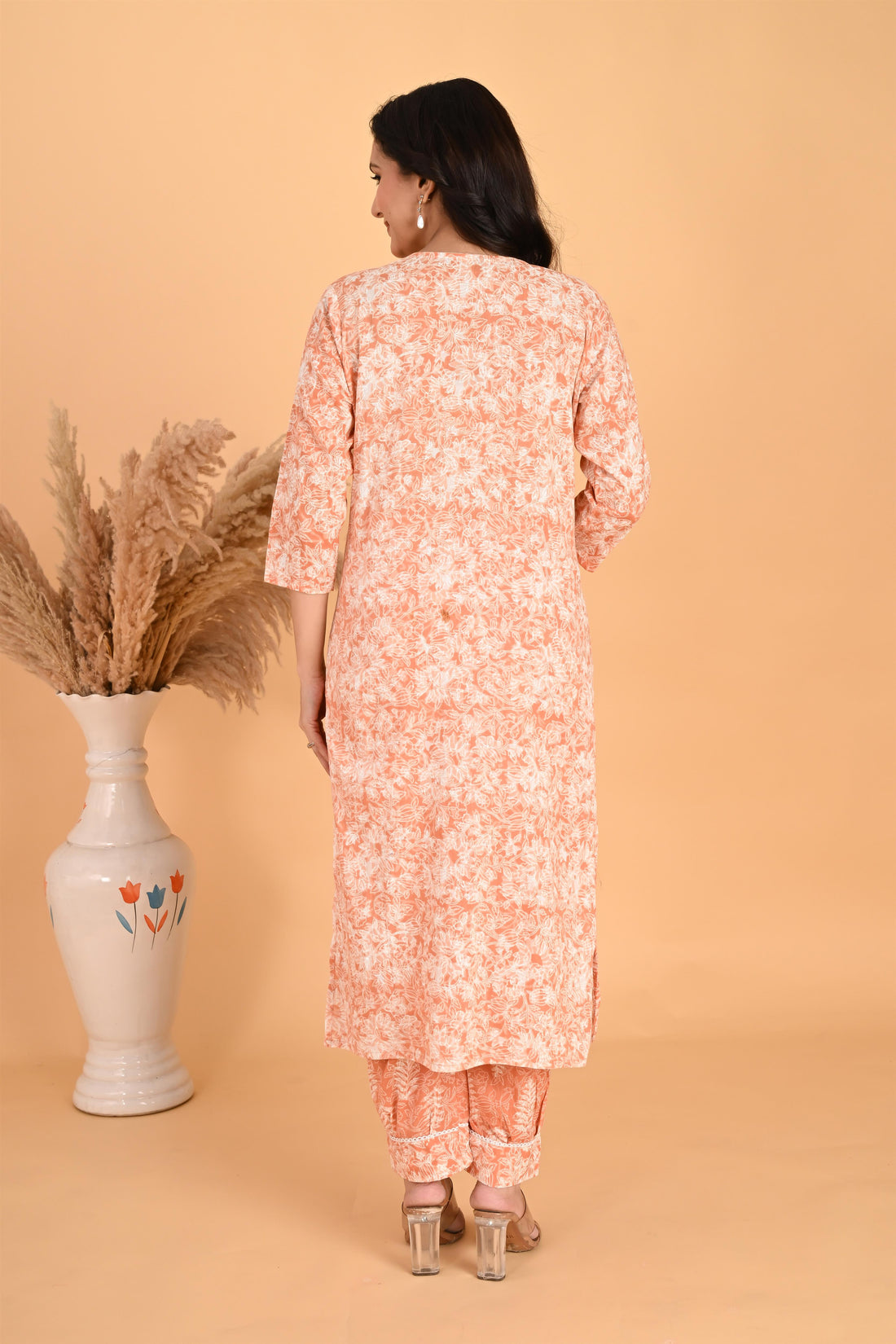 Orange Partywear kurta set