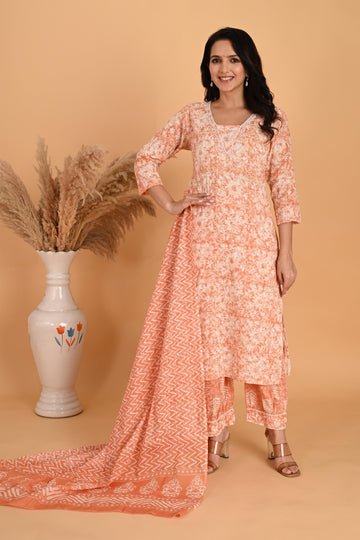 Orange Partywear kurta set