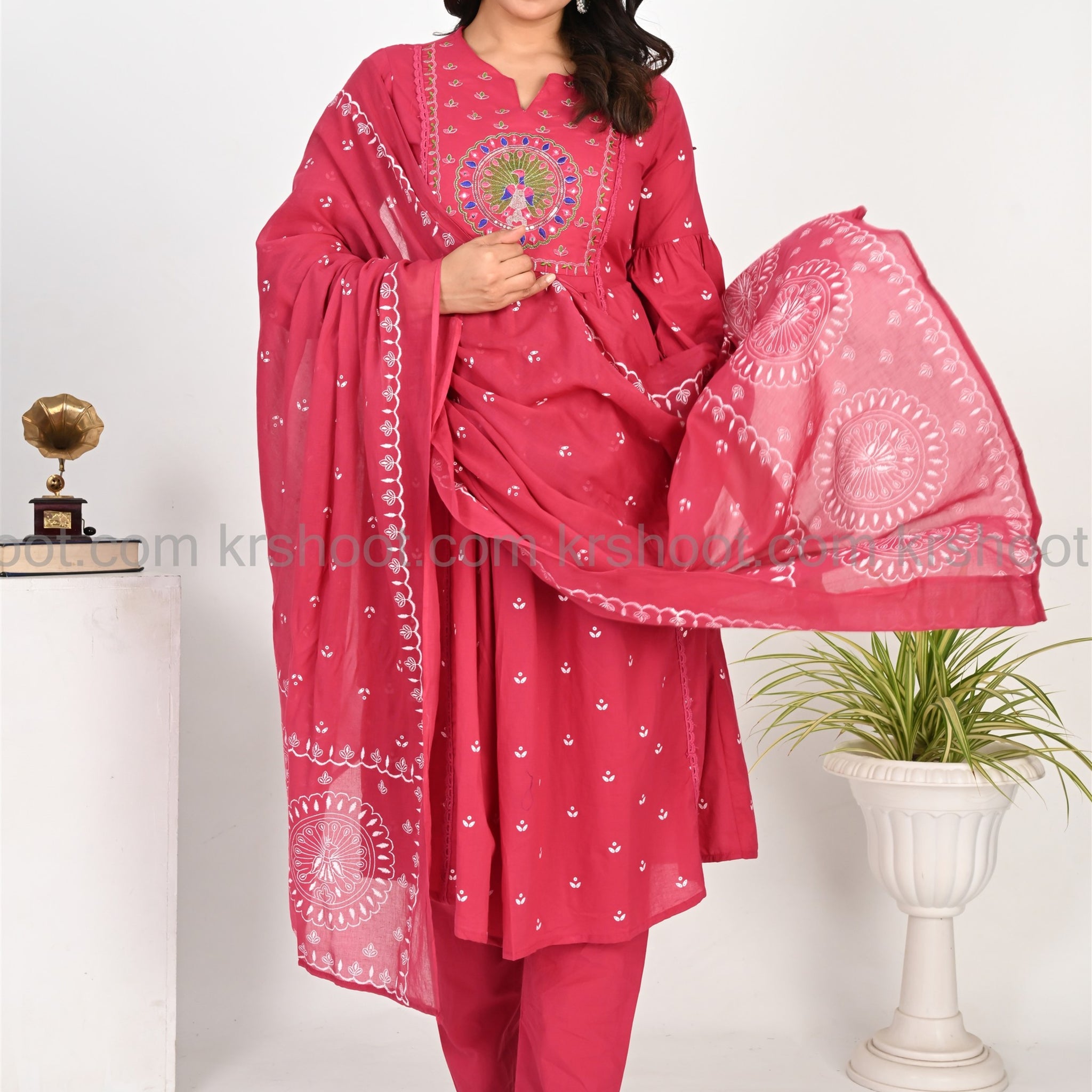 Pink Peacock kurta set